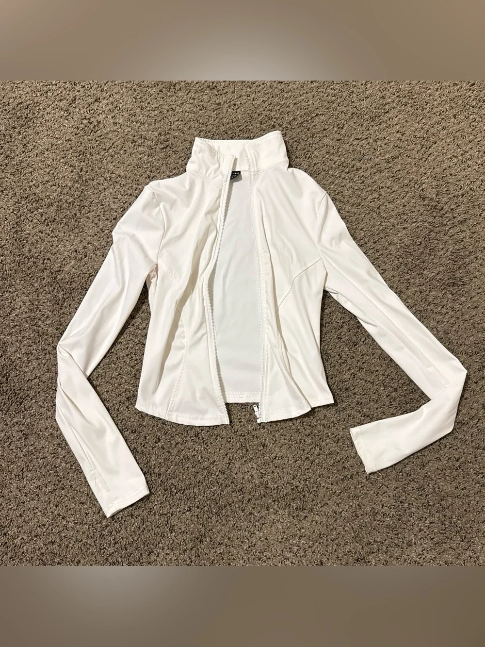 Women's White Zip-Up Active Jacket